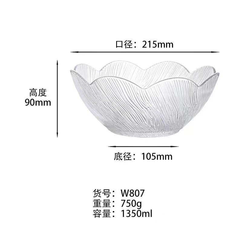 Wholesale High Quality Glass Bowls High temperature spray color dishwasher safe fruits bowls