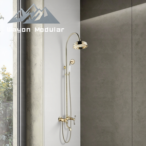 Système <span class=keywords><strong>de</strong></span> douche mural <span class=keywords><strong>de</strong></span> luxe Wayon en or, ensemble <span class=keywords><strong>de</strong></span> douche à effet pluie avec douchette à main - Product Image 2