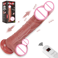 Vibromasseur réaliste mains libres avec ventouse et télécommande en silicone pour femmes