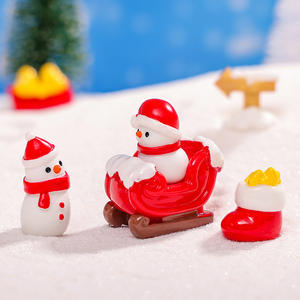 Simulation de noël mignon bonhomme de neige <span class=keywords><strong>Micro</strong></span> paysage voiture ornement résine bricolage artisanat ornement petit ornement accessoires - Product Image 4