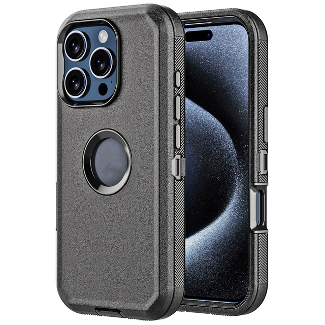 Defender Holster Phone Case for iPhone 15 14 13 12 11 Pro Max Build in Screen Rugged Belt Clip Kickstand Heavy Duty Robot Cover