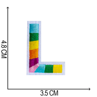 1 pièce 4.8cm haut A-Z 6 couleurs arc-en-ciel lettres ariales brodées coudre sur badge fer sur patchs pour vêtements sac pantalon textes