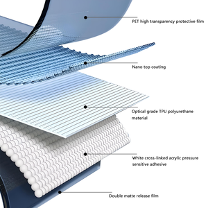 Enveloppe auto-adhésive pour <span class=keywords><strong>Teckwrap</strong></span> Film de protection de pare-brise pour la sécurité améliorée du véhicule Durabilité auto-cicatrisante TPU pour la carrosserie - Product Image 2