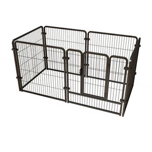 Pagar Besi untuk Hewan Peliharaan dengan Pintu, Kandang Anjing, Panel Playpen, Perakitan Mudah, Pagar Tabung Kotak 13 mm untuk Dalam & Luar Ruangan, Promo! - Product Image 2