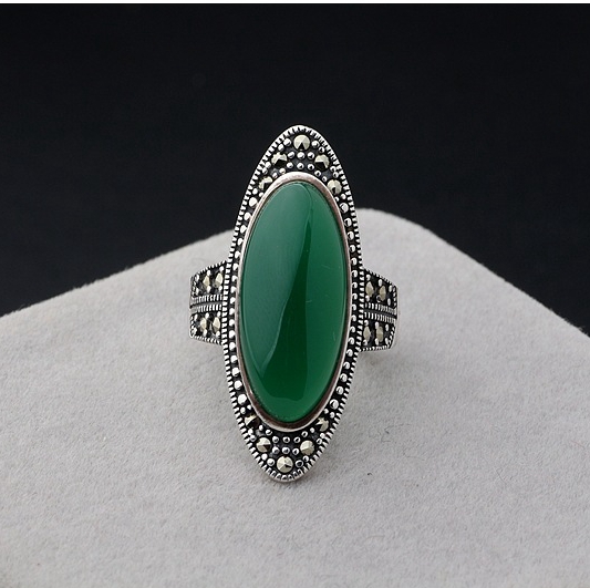 bague agate verte