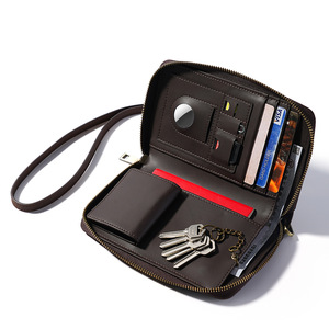 Men's Travel Chest Bag with <b>RFID</b> <b>Blocking</b> Genuine Crazy Horse Leather Crossbody <b>Wallet</b> with Tracker Slot Custom Logo Option - Product Image 2