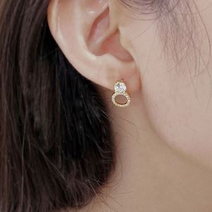 Dylam High Jewel Plated <b>Sterling</b> <b>Silver</b> Circle 5A Cubic Zirconia <b>Dangle</b> Stud <b>Earrings</b> for Women Lady Girls Gifts Dress up - Product Image 3