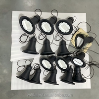 Luminaria de Jardín en Forma de Campana, Farola Exterior Colgante Pintada en Negro, Carcasa de Aluminio Fundido, Lámpara de 30W