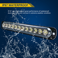 Barre lumineuse d'avertissement à 12 LED blanches super brillantes, ambre, IP67, 7,5 pouces, PC, 10-30V, étanche, 2W, accessoires de sécurité automobile, camion, SUV