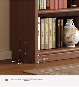 <b>Solid</b> <b>Wood</b> Eco-Friendly Modern Minimalist <b>Bookcase</b> Storage Cabinet All-in-one Floor-standing Lattice Design Living Room - Product Image 5