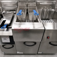 Friteuse professionnelle à gaz propane en acier inoxydable 32L pour frites, équipement de friture profonde au gaz
