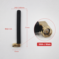 Antenne WiFi verticale à angle droit mini 90 degrés 2400-2500 MHz 2,5 dBi à gain élevé pour routeur mâle et adaptateur PC