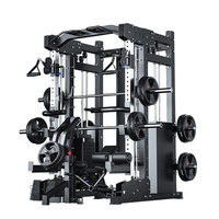 Máquina de acero multifuncional comercial Smith, entrenador cruzado en cuclillas para entrenamiento de pecho y brazo, equipo de ejercicio de gimnasio en casa