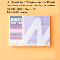 Ensemble de blocs-notes adhésifs personnalisés A6 à spirale, avec index et autocollants extensibles, couverture imperméable, pour étudiants et fournitures de bureau