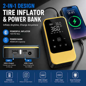 Gonfleur de pneus à <span class=keywords><strong>prix</strong></span> compétitif pour <span class=keywords><strong>voiture</strong></span>, moto, vélo, matériau ABS, moniteur de pression des pneus 150 psi, lumière LED SOS, jauge numérique - Product Image 6