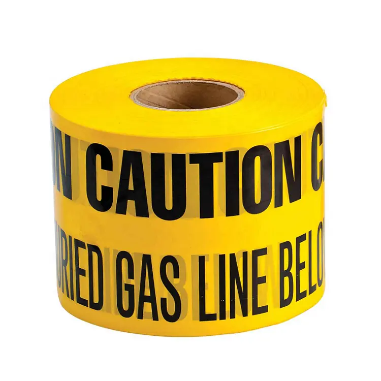 Fil de câble utilitaire encastrable jaune Durable, bande de marqueur d'avertissement continu, ligne de gaz souterraine sous les bandes d'avertissement