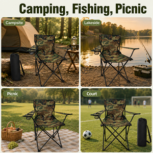 Chaise de camping pliable moderne camouflage de Chine avec porte-gobelet, légère et portable, pour extérieur, parc, pêche, livraison directe UE - Product Image 6