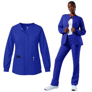 Women's Blue Workwear Suit Long Sleeve Split Set Moisture Wicking Comfortable Uniforms - Product Image 2
