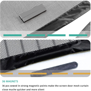 Tirai jaring magnetik pintu Anti nyamuk, tirai jaring pintu Anti nyamuk dengan kait & <span class=keywords><strong>loop</strong></span> penuh dan renda atas, desain baru musim panas - Product Image 4