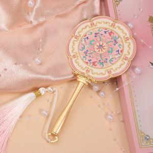 Gương trang điểm cầm tay kiểu cổ điển Trung Hoa, khung kim loại, tua rua, gương bỏ túi, có tính năng cá nhân hóa - Product Image 3