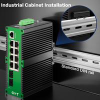 Switch Ethernet Gigabit industriel géré à 8 ports avec 2 emplacements SFP, gestion de réseau L2+, large plage de température