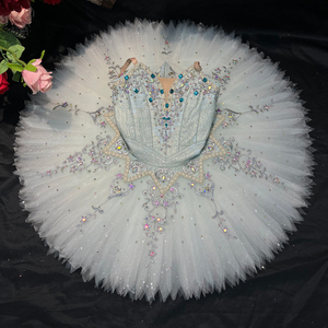 Robe de Ballet imprimée lac des cygnes blanc pour adultes enfants adulte enfant Tutu crêpe ballerine Performance porter femmes filles Western - Product Image 3