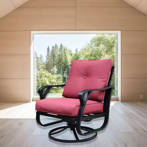 Fauteuil <span class=keywords><strong>de</strong></span> <span class=keywords><strong>jardin</strong></span> pivotant d'extérieur, ensemble canapé une place en tissu, structure moderne en aluminium pour hôtel, villa, parc - Product Image 4