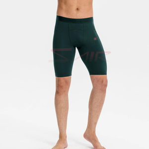 Short de compression athlétique à motif solide avec poches Short d'entraînement de course à pied écologique en gros - Product Image 2