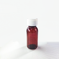 Bouteille ovale de liquide en plastique personnalisable de 50 ml 60 ml en vente de gros avec bouchon à l'épreuve des enfants bouteille de liquide de médecine en ambre graduée
