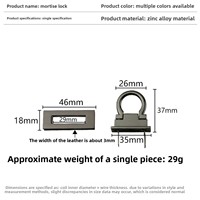 Vis de verrouillage en métal moulé sous pression pour sacs et accessoires, forme rectangulaire, anneau, bouchon de verrouillage, sac à main et sac, verrou en alliage de zinc