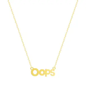 Customized Stainless Steel Jewelry Personalized Gold OOPS Letter Pendant Necklace For Women