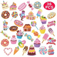 Autocollants de peinture diamant DIY, série animaux de dessin animé, famille de dinosaures, porte-clés, cadeaux 5D pour enfants, kit d'art à peindre, artisanat