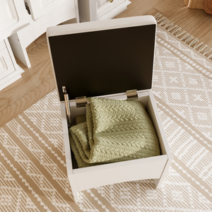 Luxurious Modern Bedroom <b>Mirror</b> Makeup Vanity LED Lighting 3 Color 9 Storage Drawers Cushioned Stool White MDF Apartment - Product Image 6