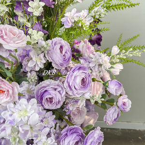 Nouveaux bouquets de roses artificielles en soie réaliste de qualité supérieure, couleur violette, pour les décorations de mariage modernes et de table pour la fête des mères - Product Image 6