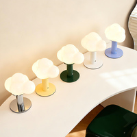 Lampe de table en verre 2026, la plus récente, brevetée, esthétique moderne, abat-jour en verre LED, lampe de table champignon, commande tactile, batterie