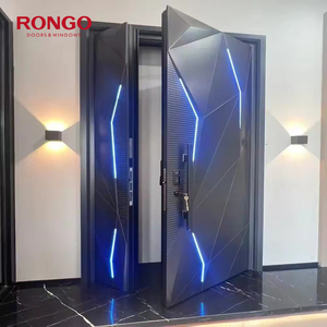 2025 Thiết Kế Hiện Đại Nhà Phía Trước Nhập Bên Ngoài Cửa Nhôm Trục Lối Vào An Ninh Cửa Thép Với Khóa Thông Minh Cho Biệt Thự - Product Image 4