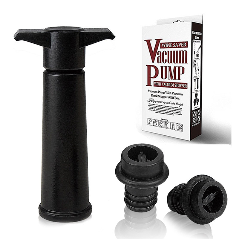 Pompe noire 2 bouchons lisses monotrou boîte rouge