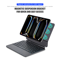 Étui Clavier Magique pour iPad Pro 10.9/ 11 /12.9 Pouces iPad Air 11(M2) Pavé Tactile Multi-Touch 7 Couleurs Rétroéclairé Alliage d'Aluminium