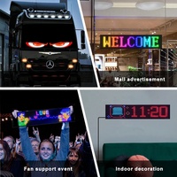 Pantallas Dobles Programables por Aplicación Inteligente DIY Ojos de Diablo Pantalla Suave para Parabrisas de Coche Pantalla LED Luz Indicadora DIY