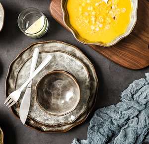 Ensemble de vaisselle en céramique moderne et écologique, conçu sur mesure, 16/18/20/24/48/80 pièces, assiettes pour restaurants, mariages, hôtels - Product Image 4