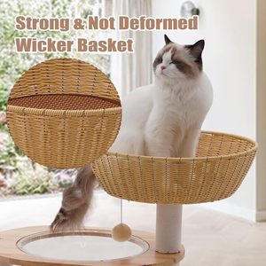 مخصص فاخر القط برج شجرة منزل دائم لوازم الحيوانات الأليفة في الأماكن المغلقة مع أرجوحة لينة إطار تسلق القط - Product Image 3