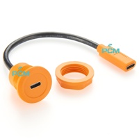 Câble adaptateur USB 3.1 Type C pour montage sur panneau, câble USB-C rond pour montage sur panneau, câble USB 3.1 Type-C femelle vers femelle pour montage sur panneau rond