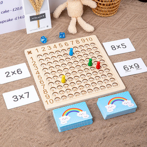 New Hot cầu vồng bằng gỗ Montessori bảng nhân Trò chơi đồ chơi giáo dục học tập Toán Học Hội Đồng Quản trị cao cấp cho trẻ em Đồ chơi toán học - Product Image 2
