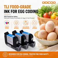 Cartucho de Tinta de Secado Rápido de Grado Alimenticio DOCOD, Repuestos para Impresora de Inyección de Tinta Manual TIJ para Codificación de Fecha de Caducidad en Cáscaras de Huevo