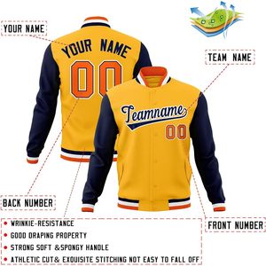 เสื้อแจ็คเก็ตเบสบอลแบบกำหนดเอง สไตล์ Letterman Bomber Coats เสื้อผ้าลำลองแนวสตรีท สกรีนชื่อ หมายเลข โลโก้ สำหรับผู้ใหญ่ทุกเพศ - Product Image 2
