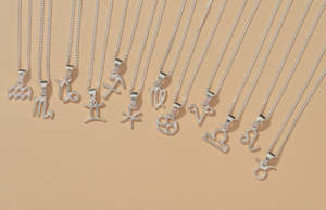 Zodilac Pendant Moissanite Minimalist Unisex Sterling Silver Rhodium/Gold/Rose Gold Plated Daily Wear Gift Personalized <b>Initial</b> - Product Image 4