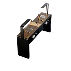 Ensemble table et chaise de salon de manucure de luxe moderne, structure en fer, plateau en verre, meubles de table de manucure pour manucure professionnelle - Product Image 6