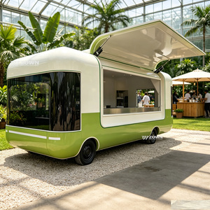 Chariot alimentaire mobile en forme de capsule avec couvercle hydraulique pour boissons, idéal pour les places et les parcs - Product Image 1