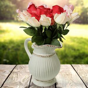 <span class=keywords><strong>Vase</strong></span> à fleurs en céramique blanche Style Vintage, porte-Bouquet décoratif de pays français, 1 pièce - Product Image 4