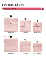 Pochette à bijoux carrée en velours avec fermeture à bouton-pression, logo personnalisé, dorure/argenture, microfibre écologique